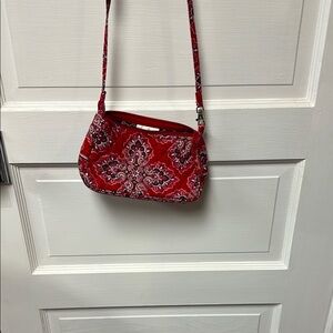 Vera Bradley Red and Pink Patterned Shoulder Bag